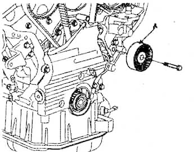 11. Install the intermediate pulley (A).