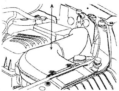 1. Remove the air intake (A).