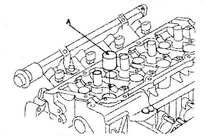 1. Remove the hydraulic compensator (A).