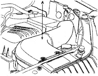 35. Install the air intake (A).