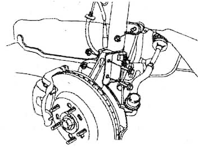 23. Отстранете болтовете и гайките на предната подпора.