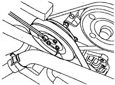 7. Slightly loosen the water pump…