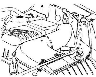 1. Remove the air intake (A).