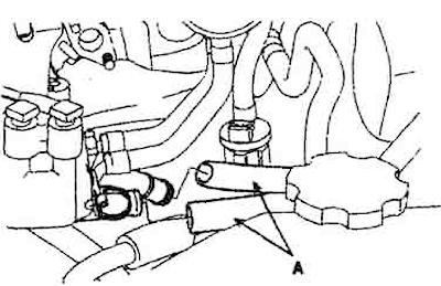 9. Disconnect the fuel hose (A) from…
