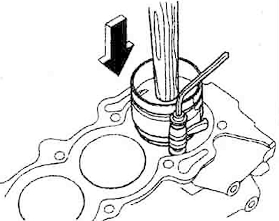 12. Install a piston ring compressor on…