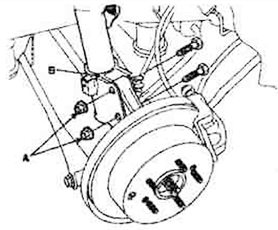 1. Установить стойку в сборе (В) и завернуть болты (А) крепления стойки. Момент затяжки болтов…