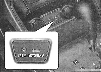 Порты: для дополнительных устройств, USB И iPod (при наличии)