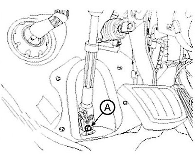 17. Loosen the bolt (A) securing the…