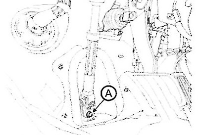 20. Loosen the bolt (A) securing the…