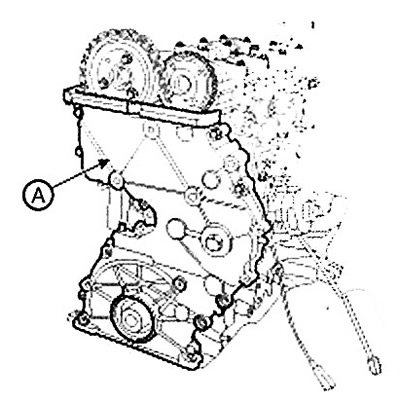 22. Remove the timing chain cover (A).