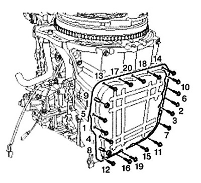 Note: Tightening torque: 9.8 - 11.8 Nm.