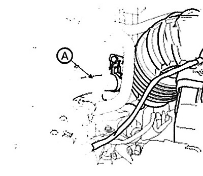 25. Connect the breather hose (A).