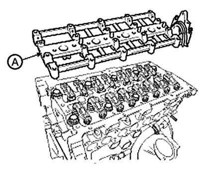 9. Remove the camshaft holder (A).