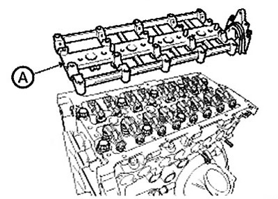 8. Install the camshaft holder (A) with…