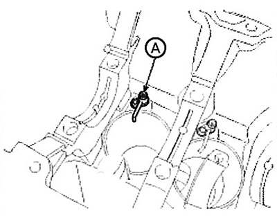 15. Remove the oil nozzle (A).