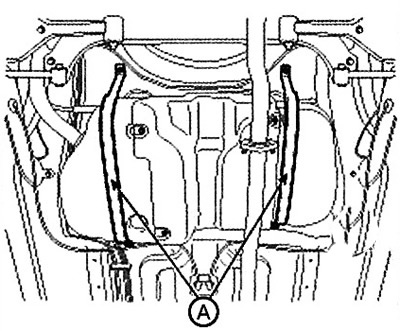 13. Remove the fuel tank mounting strap…
