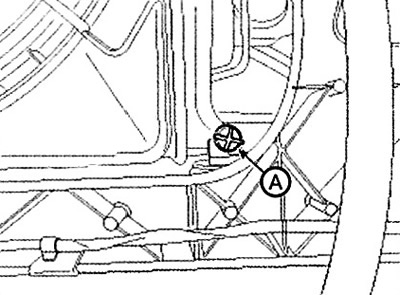 3. Loosen the radiator drain plug (A)…