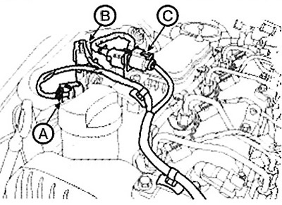 (3) Disconnect the oxygen sensor…
