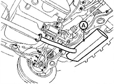 3. Remove the main muffler (A).