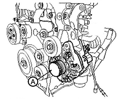 Note: Tightening torque: 49.0 - 63.7 Nm.
