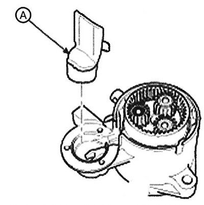 6. Remove the lever seal (A).