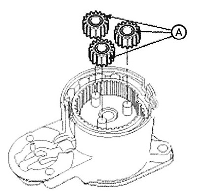 7. Disconnect the planetary gear (A).