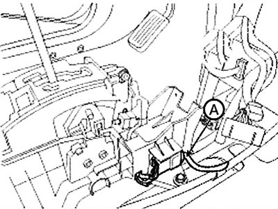 4. Disconnect the connector (A) of the…