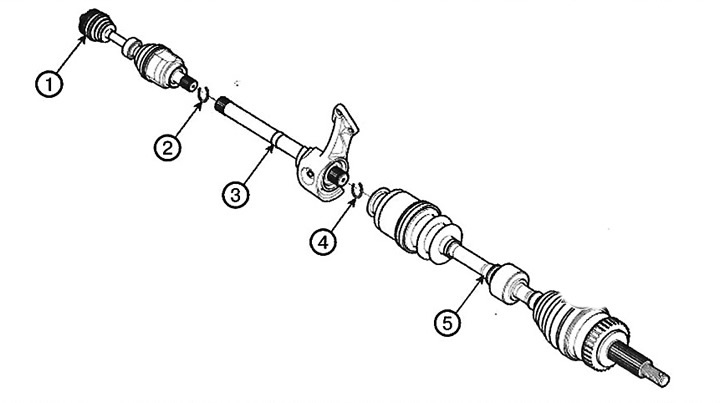 1. Left drive shaft