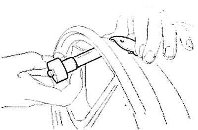 2. Place the nut on the valve fitting.