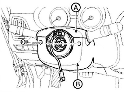 5. Remove the upper (A) and lower (B)…