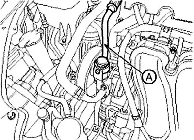 2. Disconnect the pressure hose (A), pressure sensor (B), return hose (C) and…