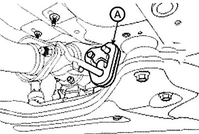 9. Disconnect the rubber mount (A) of…