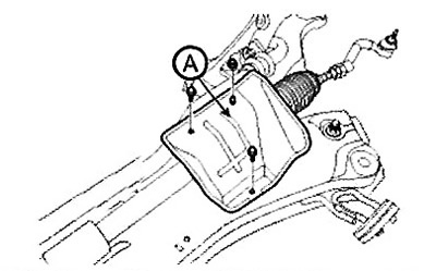 11. Remove the protection (A).