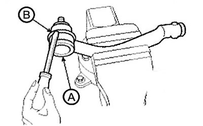 2. Remove the boot (B) from the ball…