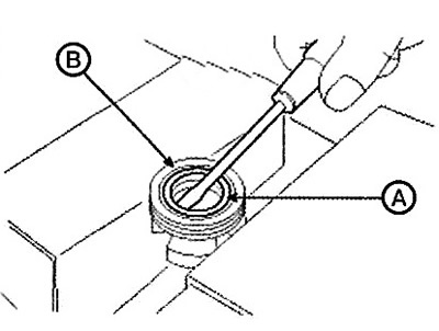 17. Remove the seal (B) from the rack…