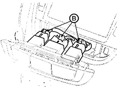 3. Disconnect the connectors (B).