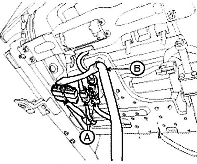 3. Disconnect the connector (A) and…