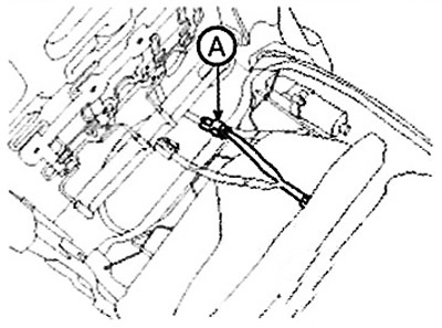 4. Disconnect the connector (A).