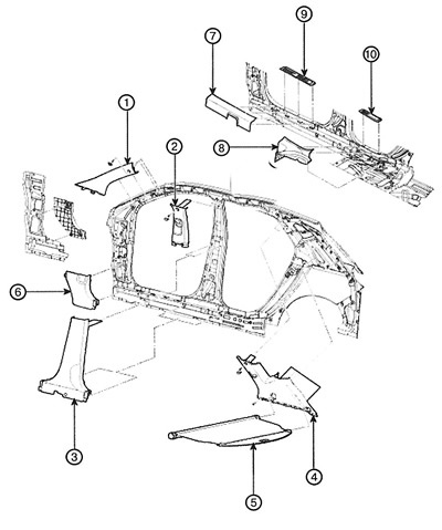 1. Front pillar trim