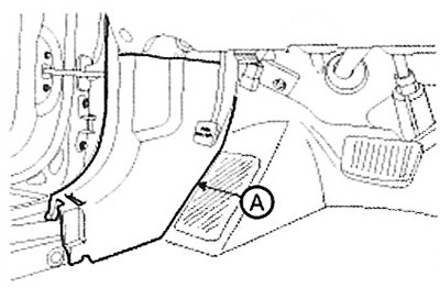 3. Remove the side trim (A).