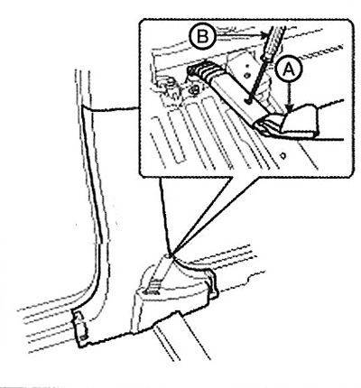 2. Remove the lower mount (A) using a…