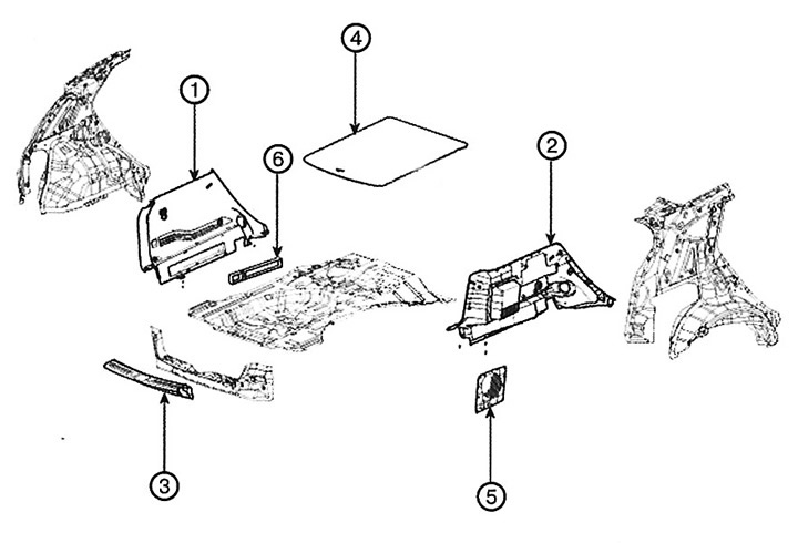 1. Side trim of the luggage compartment…