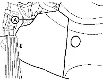 1. Remove the console cover (A).